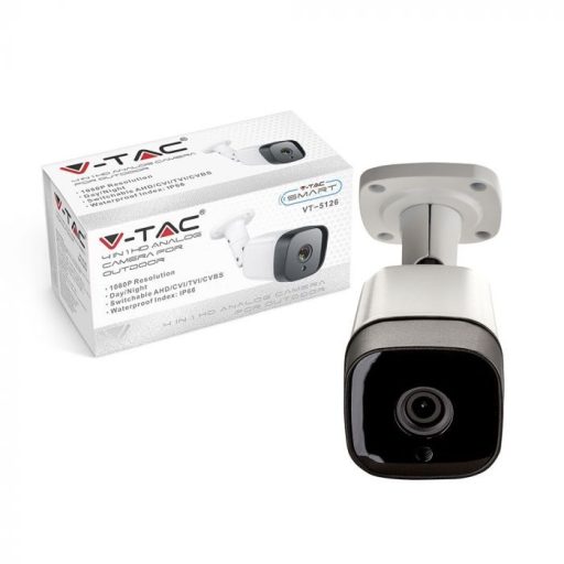 V-TAC Analóg nagyfelbontású, kültéri kamera AHD / CVI / TVI / CVBS 2.0MP - 8475