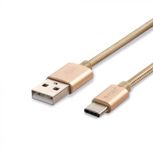 V-TAC 1M C Típusú USB kábel arany - platinum széria - 8493