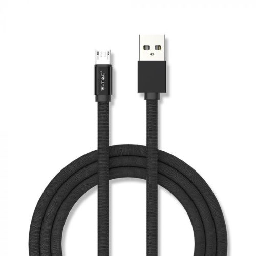 V-TAC 1M Micro USB kábel fekete - rubin széria - 8494