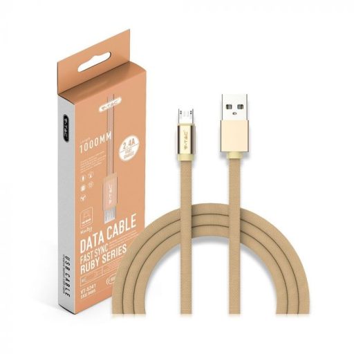 V-TAC 1M Micro USB kábel arany - rubin széria - 8495