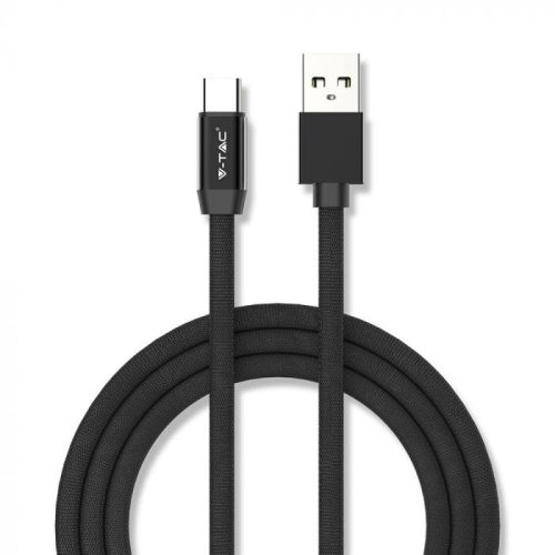 V-TAC 1M C Típusú USB kábel fekete - rubin széria - 8498