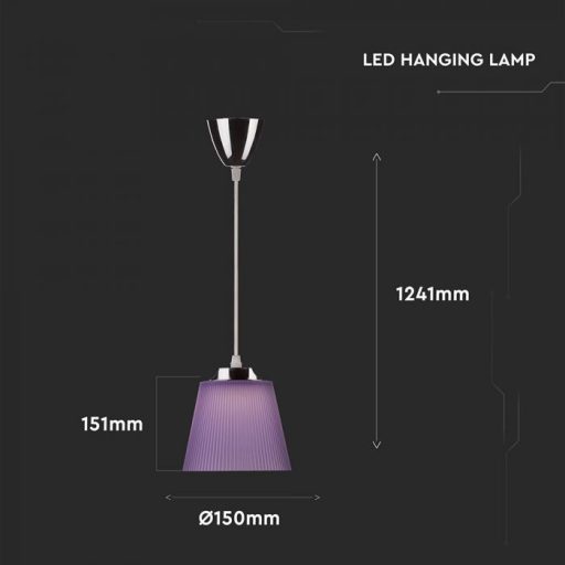 V-TAC LED Függeszték lámpa 7W - Lila árnyalatú -  4000K - 8504