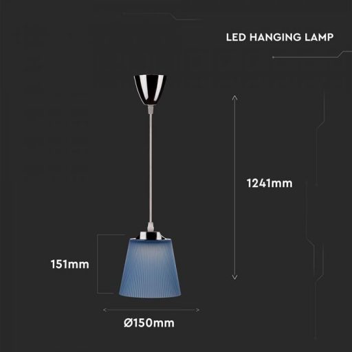 V-TAC LED Függeszték lámpa 7W - Kék árnyalatú -  4000K - 8506