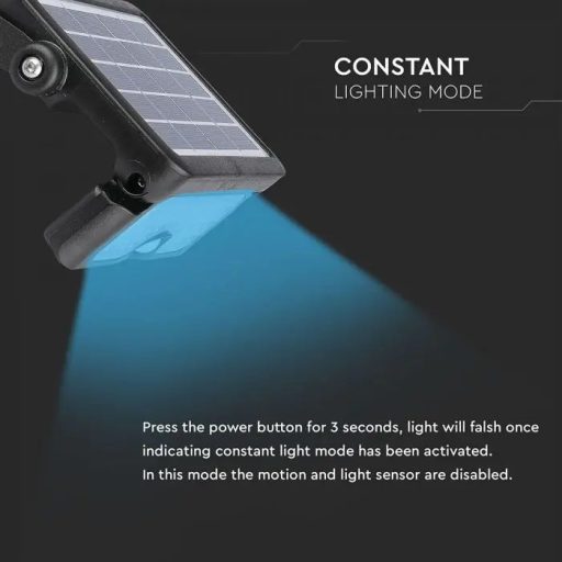 V-TAC 5W Mozgásérzékelős LED napelemes (SOLAR) reflektor 90° 4000K fekete házas  - 8547