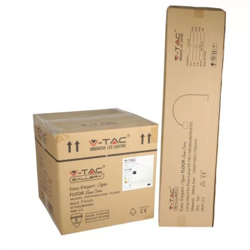 V-TAC LED Állólámpa E27  - fekete - 8564