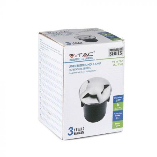 V-TAC TALAJLÁMPA MR16-GU5.3 FOGLALATTAL 12V IP67 3 irányú - 8566