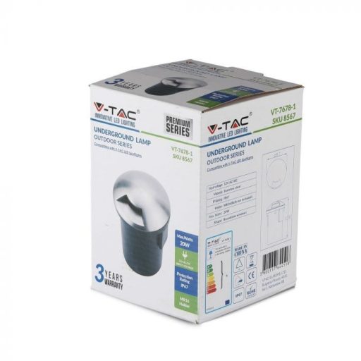 V-TAC Talajlámpa MR16-GU5.3 foglalattal 12V IP67 1 irányú - 8567