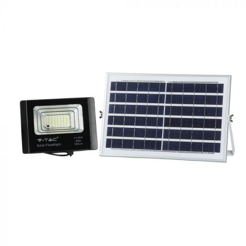 V-TAC 12W LED napelemes (SOLAR) reflektor távirányítóval 120° 4000K fekete házas  - 8573