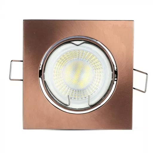 V-TAC Led GU10 Spot Keret négyzet állítható beépíthető - bronz - 8582