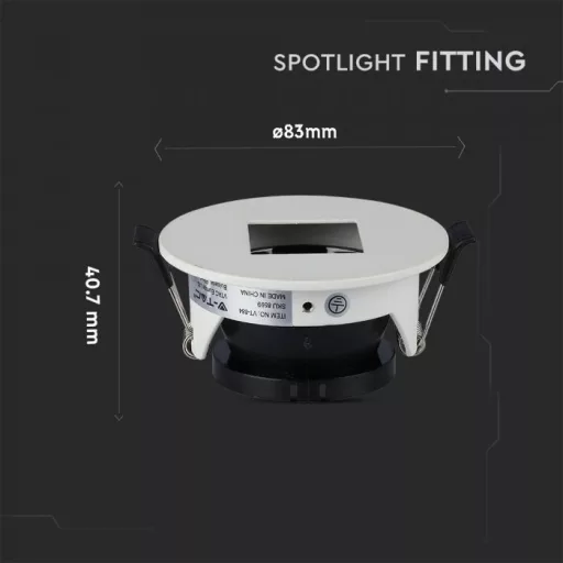 V-TAC Led GU10 Spot Keret beépíthető - fehér,fekete - 8597