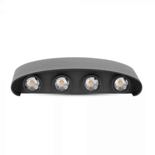 V-TAC 8W LED Fali lámpa IP54 fekete 4000K - 8620