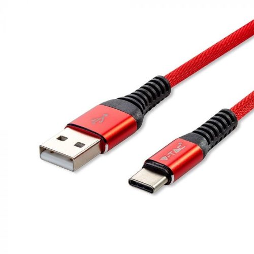 V-TAC 1M C Típusú USB kábel piros - arany széria - 8634