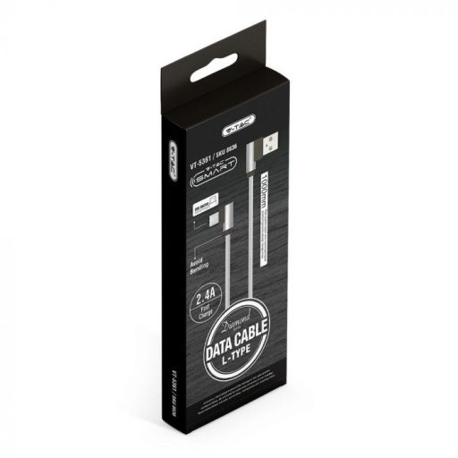 V-TAC 1M Micro USB kábel szürke - gyémánt széria - 8636