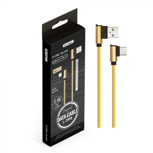 V-TAC 1M C Típusú USB kábel arany - gyémánt széria - 8640