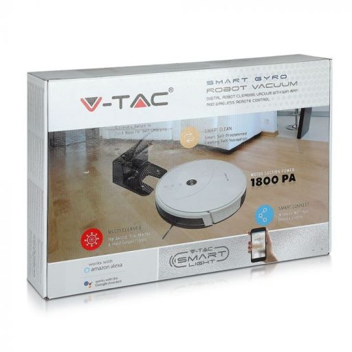 V-TAC Robot porszívó Amazon Alexa és Google kompatibilis fekete - 8650