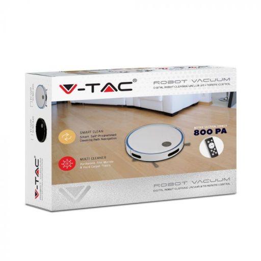 V-TAC Fekete robot porszívó távirányítóval - 8659