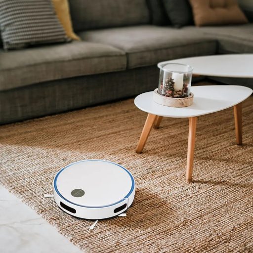 V-TAC Fehér és kék robot porszívó távirányítóval - 8660