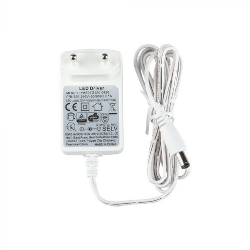 V-TAC LED 7W Csiptetős asztali lámpa, fehér 3000K - 8672