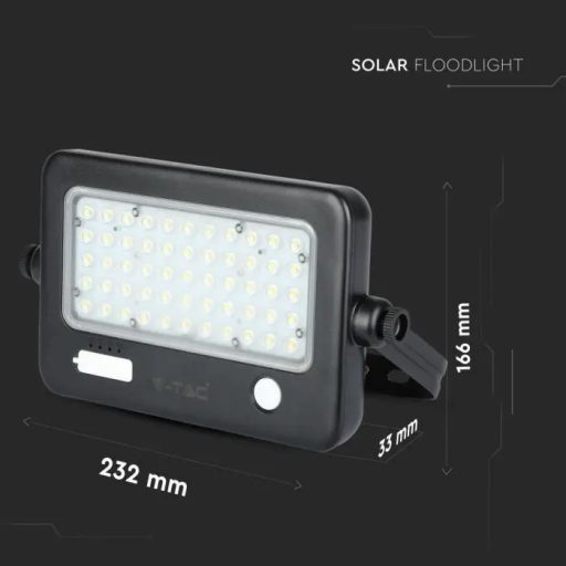 V-TAC 10W LED napelemes (SOLAR) reflektor USB aljzattal 90° 4000K fekete házas  - 8674