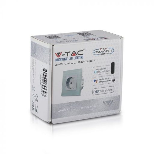 V-TAC Smart WIFI-s csatlakozóaljzat - fekete - 8797