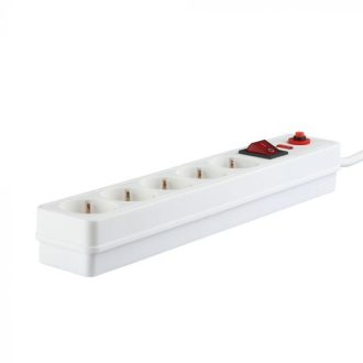   V-TAC 5-ös elosztó, túlfeszültség elleni védelemmel, kapcsolóval,h 3G 1.5mm x 1.4m - 8818