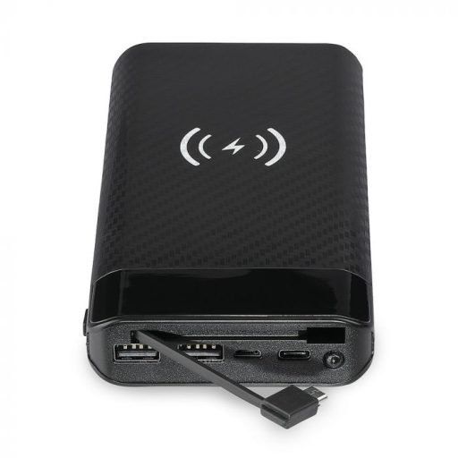 V-TAC POWER BANK (hordozható töltő) beépített micro USB kábellel 20.000 mAh - fekete - 8859