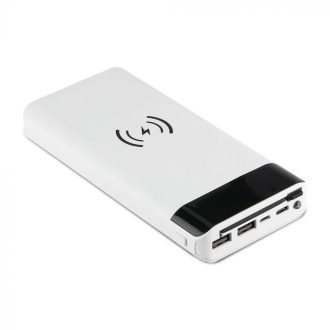   V-TAC POWER BANK (hordozható töltő) beépített micro USB kábellel 20.000 mAh - fehér - 8860