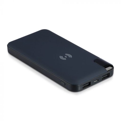 V-TAC POWER BANK 8000mAh vezetéknélküli töltő dokkoló kijelzővel - sötét kék - 8862