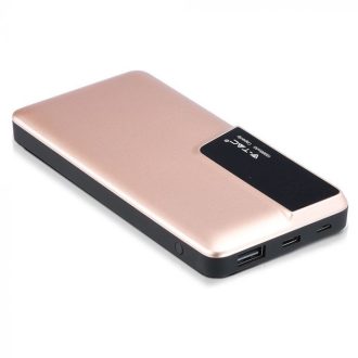   V-TAC POWER BANK (hordozható töltő) 10000mAh digitális kijelző, USB C - rozé arany - 8873