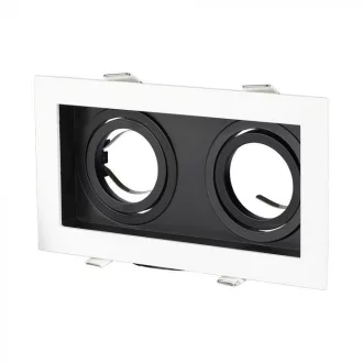   V-TAC Led 2 x GU10 Spot Keret Négyzet fehér-fekete - alumínium - 8877