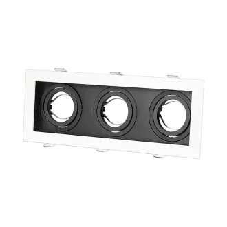   V-TAC Led 3 x GU10 Spot Keret Négyzet fehér-fekete - alumínium - 8878