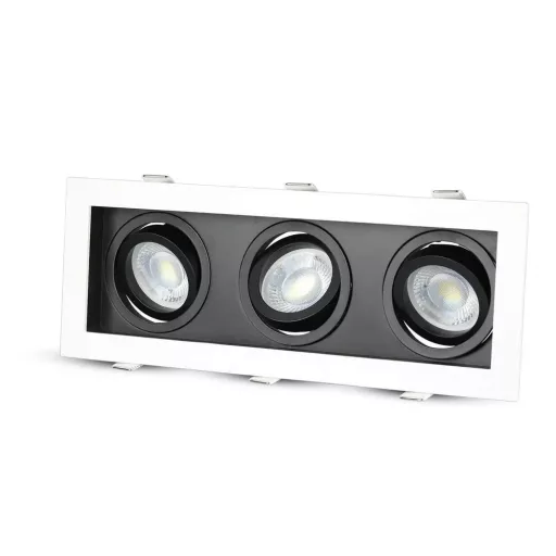 V-TAC Led 3 x GU10 Spot Keret Négyzet fehér-fekete - alumínium - 8878