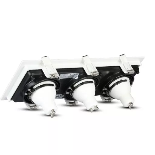 V-TAC Led 3 x GU10 Spot Keret Négyzet fehér-fekete - alumínium - 8878