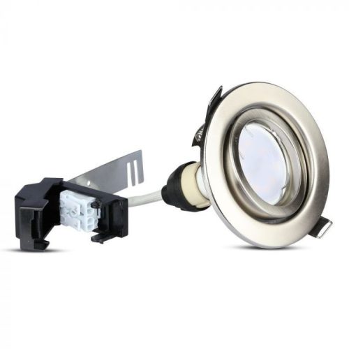 V-TAC LED lámpa csomag (3 db lámpa + 3 db szatén nikkel keret) GU10 MR16 5W 110° 3000K spot - 8884
