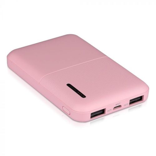 V-TAC POWER BANK mini (hordozható töltő) 5000mAh - rózsaszín - 8895