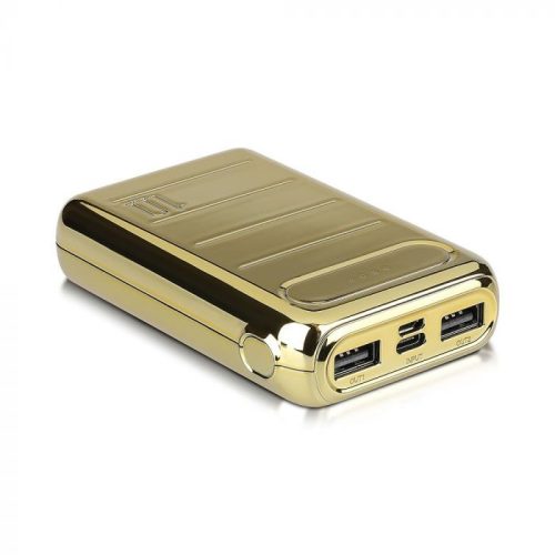 V-TAC Power Bank (hordozható töltő) 10.000 mAh Dual USB+C típusú - arany - 8907