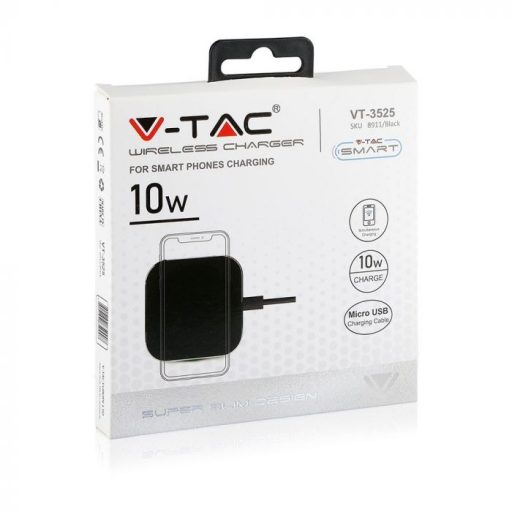 V-TAC Vezeték nélküli töltő 10W  - fekete - 8911
