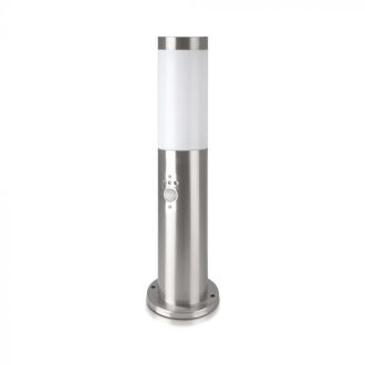   V-TAC E27 Kerti állólámpa mozgásérzékelővel, kör szatén nikkel 450 mm IP44 - 8964