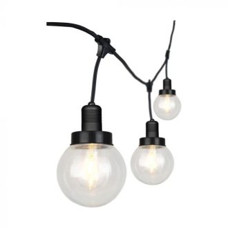 V-TAC Fekete foglalatos füzér 6xE27 3m IP65 - 8971