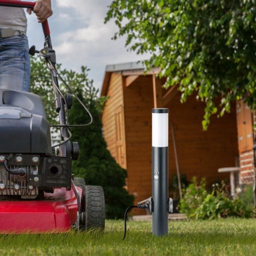 V-TAC E27 Kerti állólámpa mozgásérzékelővel + 2 db EU csatlakozó, kör fekete 600 mm IP44 - 8979