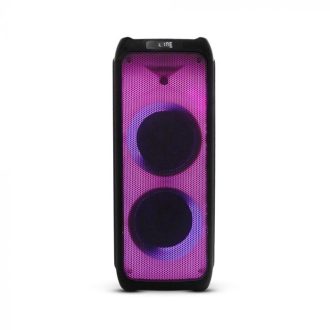   V-TAC 100W Tölthető party hangfal, vezetékes mikrofon, RF távirányítás, Bluetooth RGB 2*10 inch - 8982