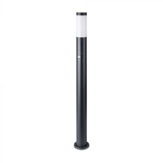   V-TAC E27 Mozgásérzékelős Kerti állólámpa, kör, fekete 1100 mm IP44 - 8983