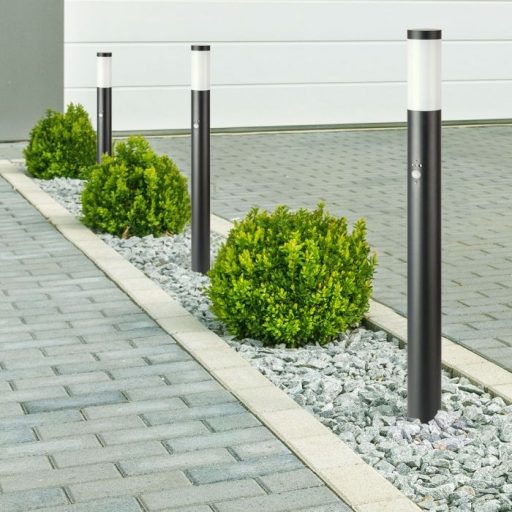 V-TAC E27 Mozgásérzékelős Kerti állólámpa, kör, fekete 1100 mm IP44 - 8983