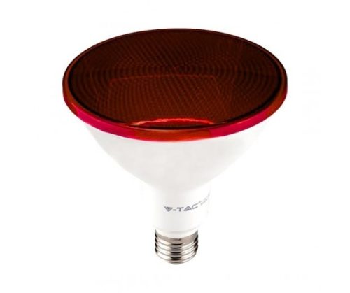 V-TAC Vízálló színes LED lámpa E27 PAR38 17W 100° piros IP65 spot - 92065