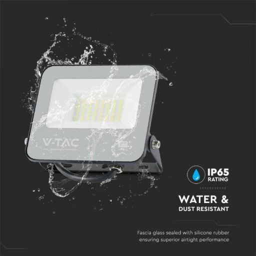 V-TAC 30W LED reflektor  4000K fekete házas 185lm/W - 9255