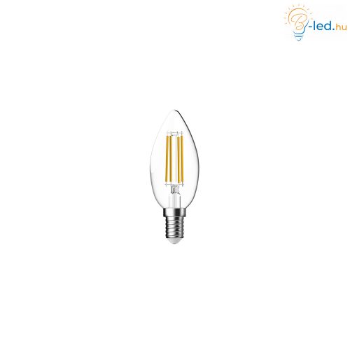 Tungsram Átlátszó LED filament COG lámpa E14 C35 4.5W 104lm/W 2700K 300° A++ gyertya - 93115521