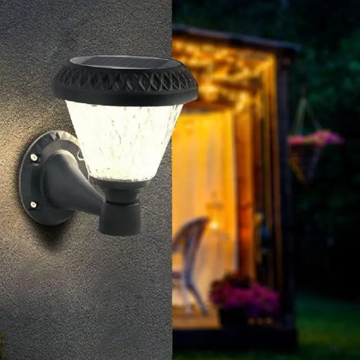 V-TAC LED Napelemes (Solar) fali lámpa 0,8W - CCT - fekete - 93575