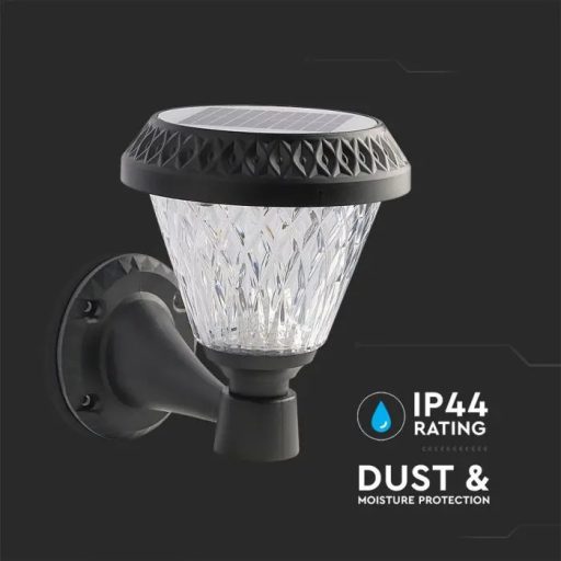 V-TAC LED Napelemes (Solar) fali lámpa 0,8W - CCT - fekete - 93575