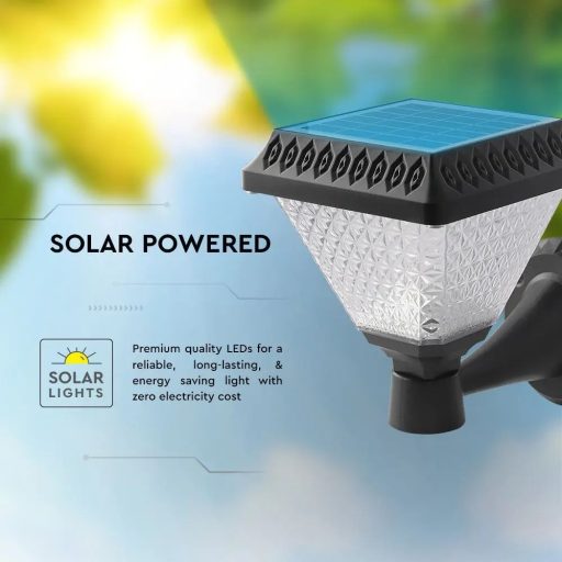 V-TAC LED Napelemes (Solar) fali lámpa 0,8W - CCT - fekete - 93578