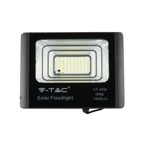 V-TAC 16W LED napelemes (SOLAR) reflektor távirányítóval 120° 6000K fekete házas  - 94008